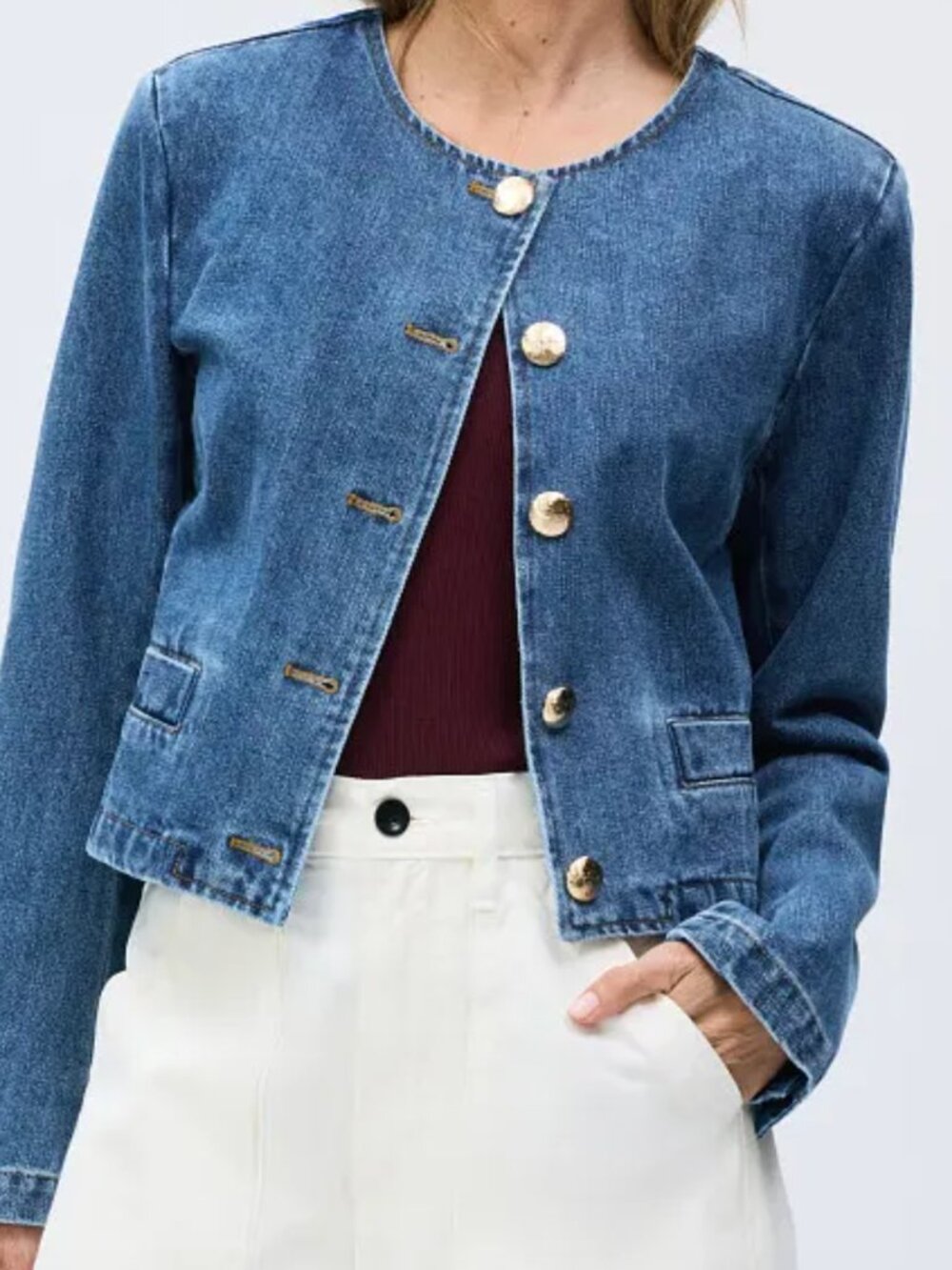 English Factory Crop Denim Jacket